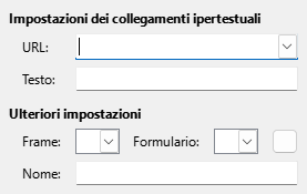 Immagine della finestra di dialogo pagina del Collegamento ipertestuale a Internet