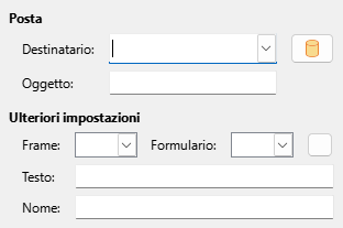 Immagine della finestra di dialogo pagina del Collegamento ipertestuale a E-mail