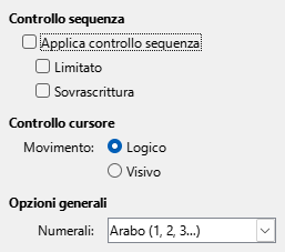 Immagine della finestra di dialogo CTL delle Opzioni