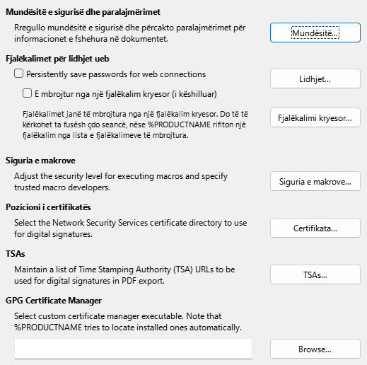 Options Security Dialog Image