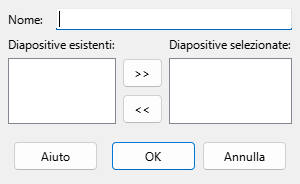 Finestra di dialogo Definisci presentazione su schermo personalizzata