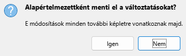 Mentés alapértelmezettként párbeszédablak
