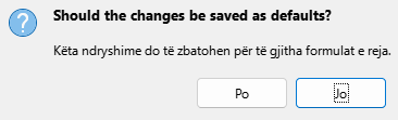 Save Default Dialog