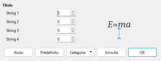 Finestra di dialogo Spaziatura
