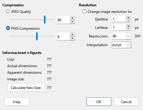 Compress Image Dialog
